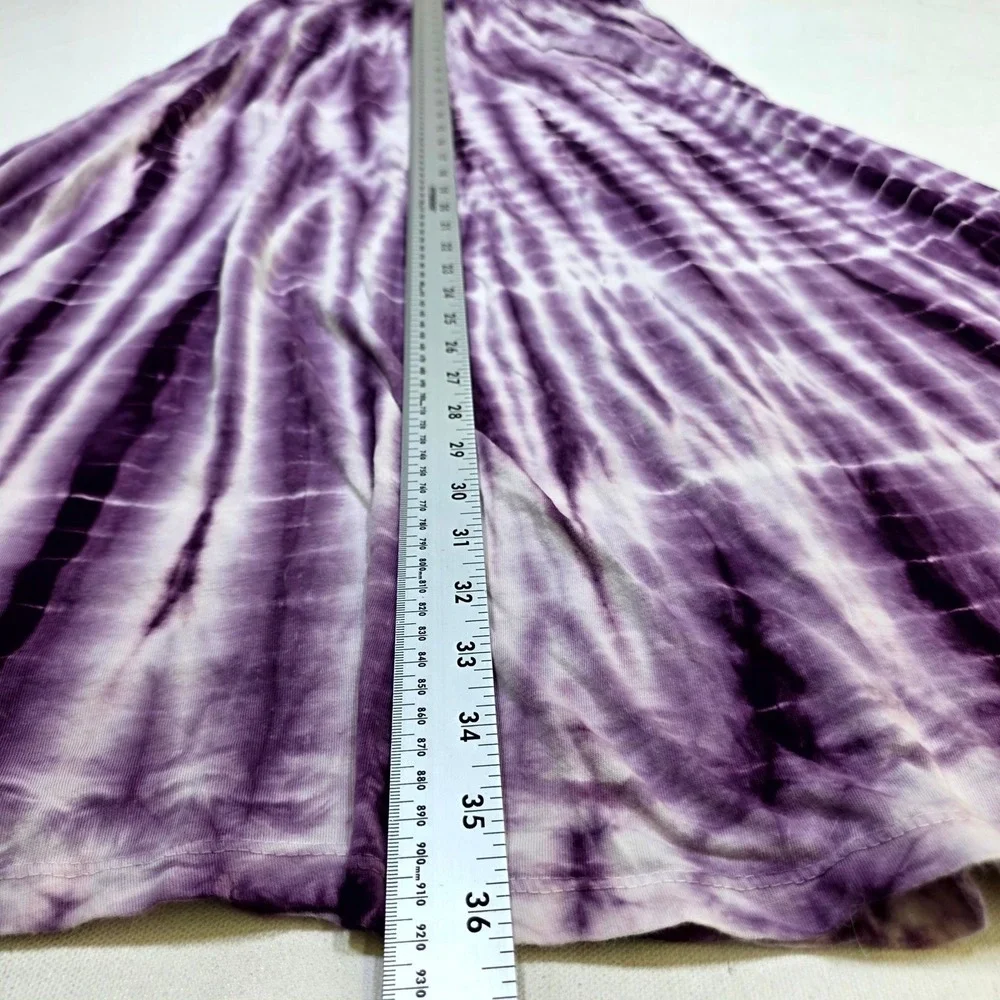Tryst by Matthew Maxi Skirt Womens Small Purple Tie Dye Boho Flowy USA Made
